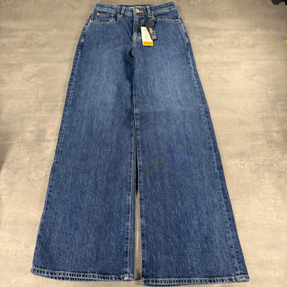Treasure & Bond Jeans Womens 25 High Rise Wide Leg Blue Flare Baggy NEW $99